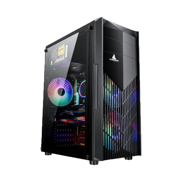 GABINETE GAMER ICEBERG GEAR V6 PLUS NEGRO ATX 3 FANS