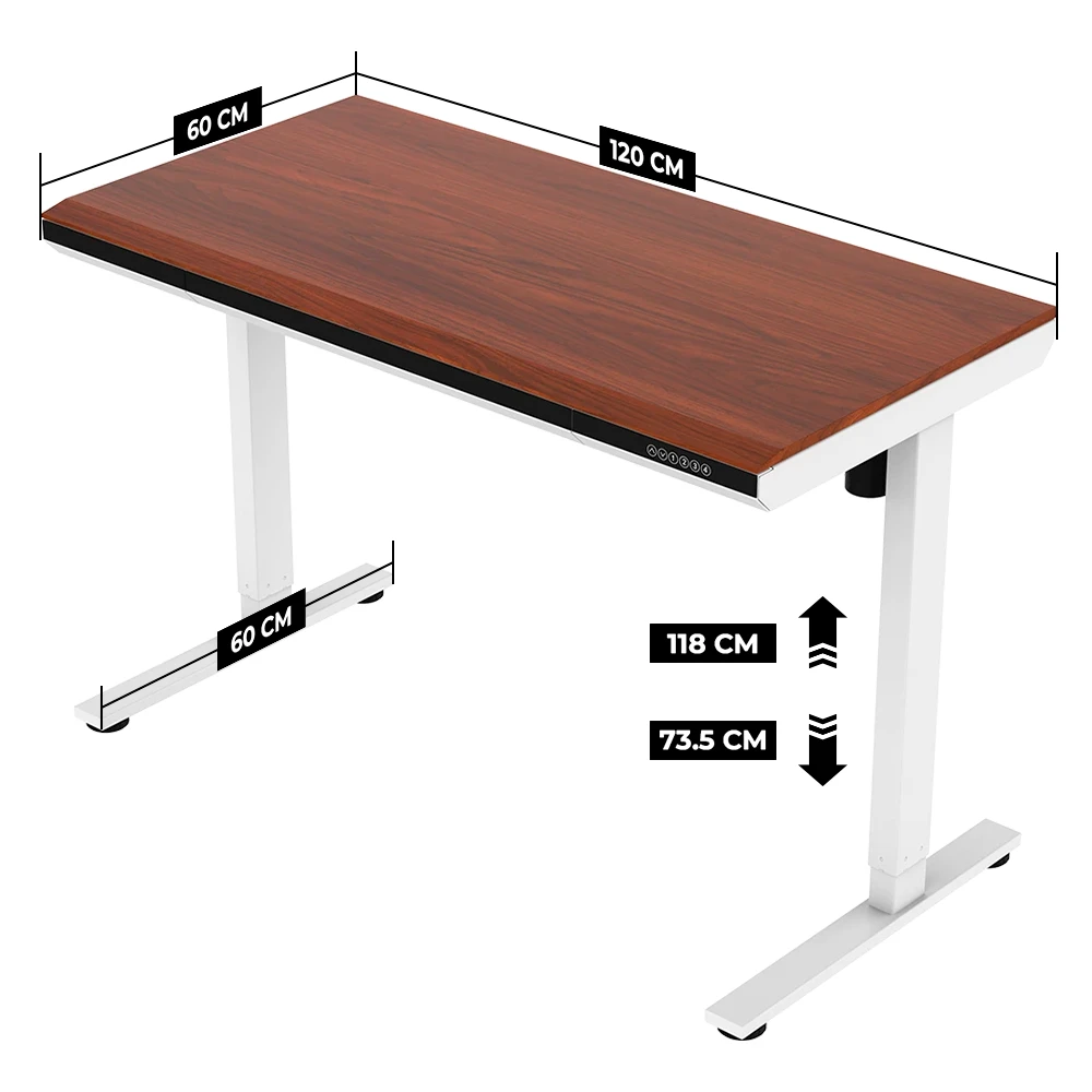 ESCRITORIO ELECTRICO AJUSTABLE BOSCO DESK NOGAL OSCURO - Imagen 2