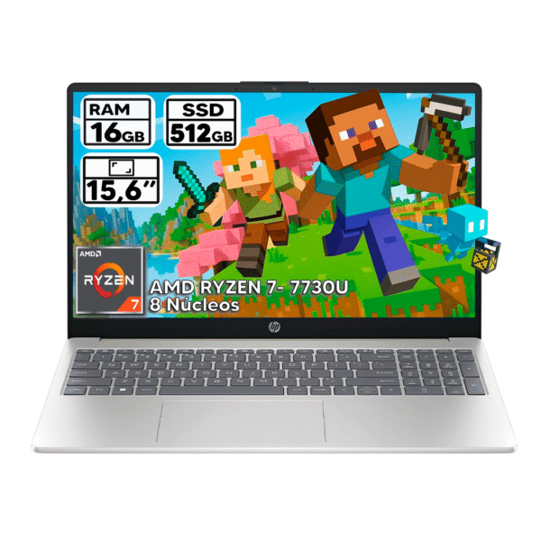 NOTEBOOK HP 15-FC0012LA RYZEN 7 7730U 16GB 512G DORADO - https://tigercomputadores.com
